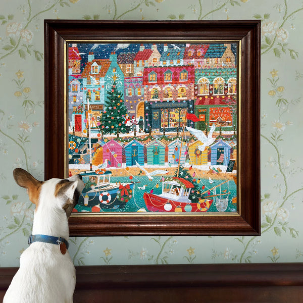 eeBoo 1000 Piece Puzzle - English Seaside Christmas