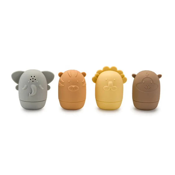 Noüka: Silicone Land Safari - Bath Toys Set - Ages 3mths+