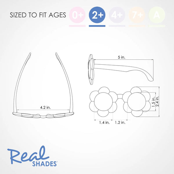 Kids Unbreakable UV Protected Fashion Sunglasses Bloom - White