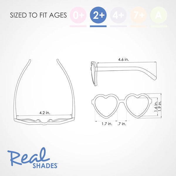 Kids Unbreakable UV Protected Fashion Sunglasses Heart - Rose