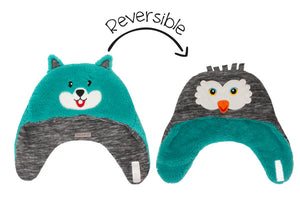 Flap Jack Kids - Reversible Sherpa Hat Squirrel/Owl - 4-6x