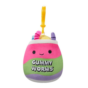 Squishmallow 3.5" Clip: Silver the Gummy Worms - Ages 3+