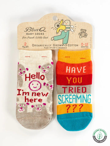 Blue Q: I'm New / Screaming Baby Socks