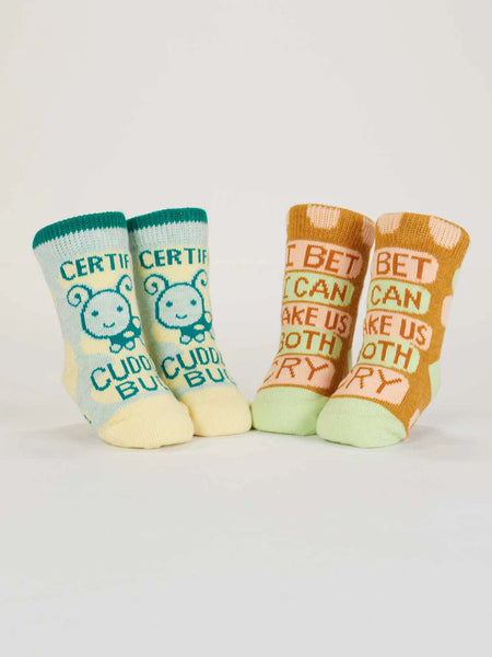 Blue Q: Baby Socks Cuddle Bug / Both Cry - Size 0-12mths