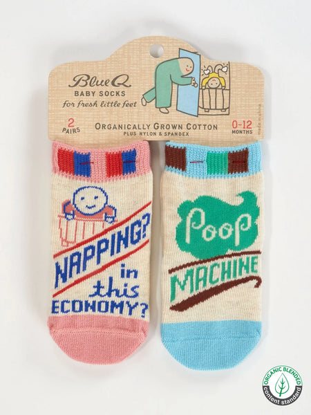 Blue Q: Baby Socks Napping / Poop Machine - Size 0-12mths