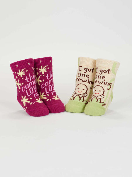 Blue Q: Baby Socks Camera / Brewing - Size 0-12mths