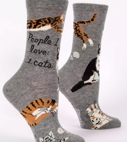 People I Love: Cats Women's Crew Socks - Size 5-10