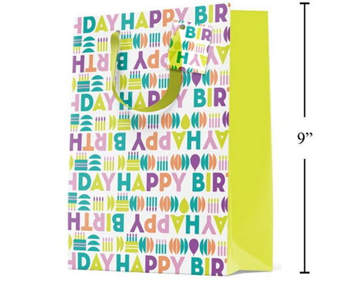 Large Gift Bag: Paper T., Happy Birthday  Matte