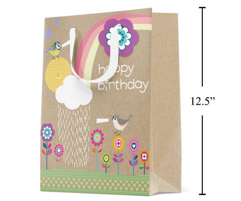 Large Gift Bag: Paper T., Birthday Birdie Matte