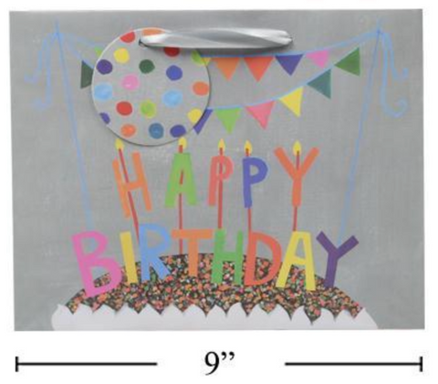 Gift Bag Medium: Cake Happy Birthday Matte