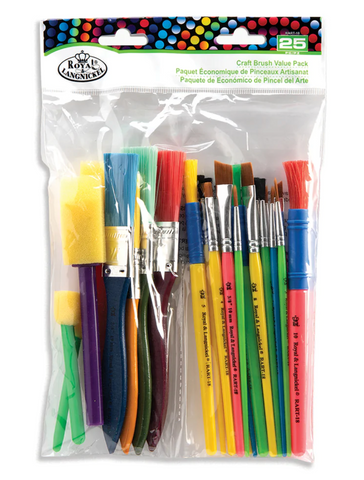 Craft Brush Value Pack: 25 Pieces - Ages 3+