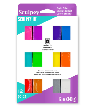 Sculpey III: Brights Multi-pack 12pc - Ages 8+