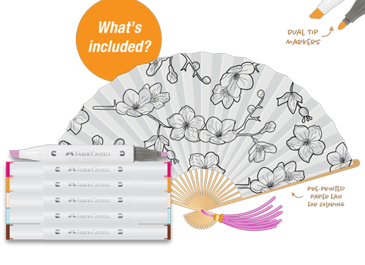 FC: Paper Fan Colouring Cherry Blossom - Ages 8+