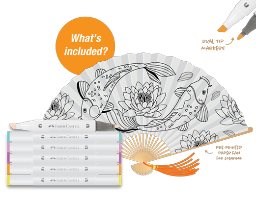 FC: Paper Fan Colouring Koi Fish - Ages 8+