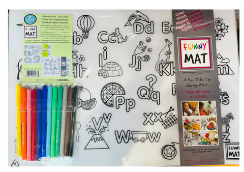 Funny Mat: Set of 2 with 12 Giotto Markers: Alphabet & Numbers - Ages 3+