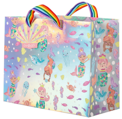 Medium Gift Bag: Holographic Mermaids