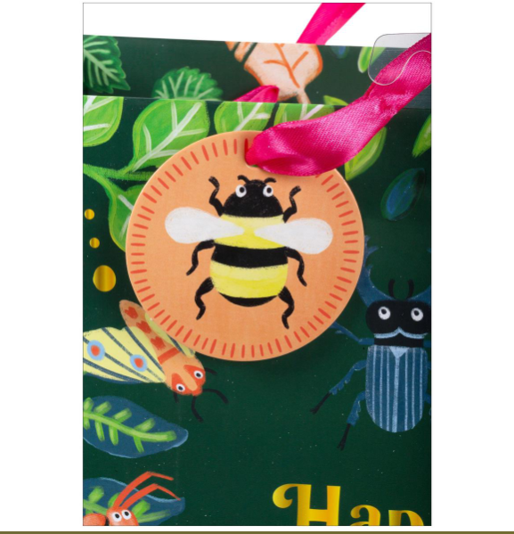 Large Gift Bag: Matte Happy Birthday Bugs