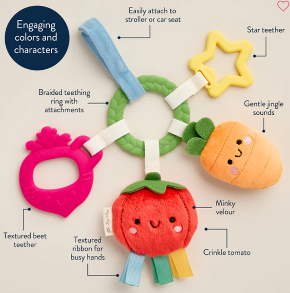 Itzy Ritzy - Bitzy Busy Ring™ Teething Activity Toy Veggie