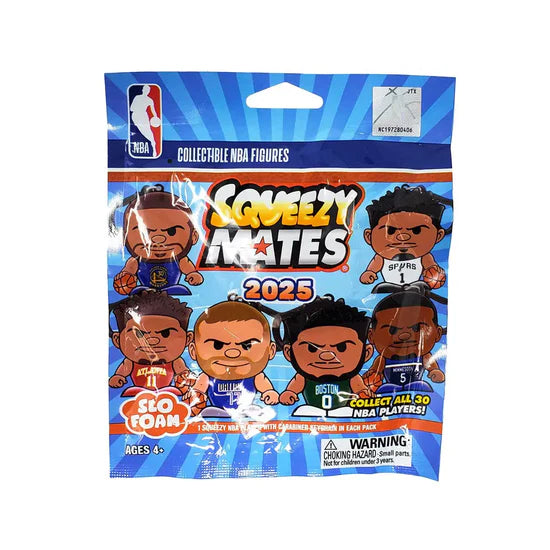 NBA Squeezy Mates Slo Rise Foam Bag Clip Series 5 - Surprise Collectible Fidget Toy