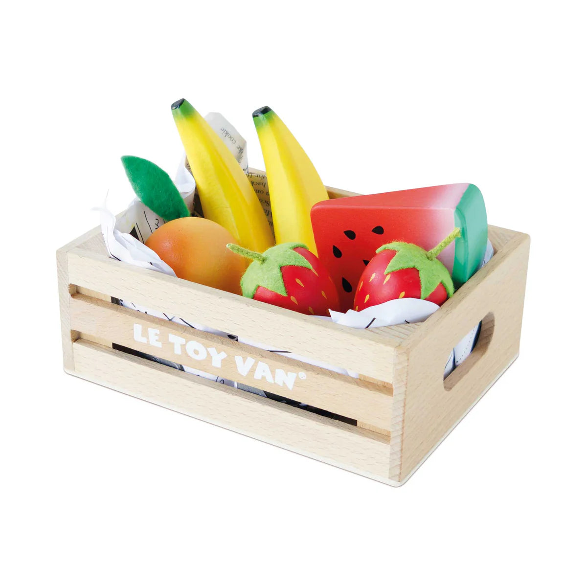 Smoothie Fruit Wooden Market Crate: 5 Fruits a Day - Ages 2+