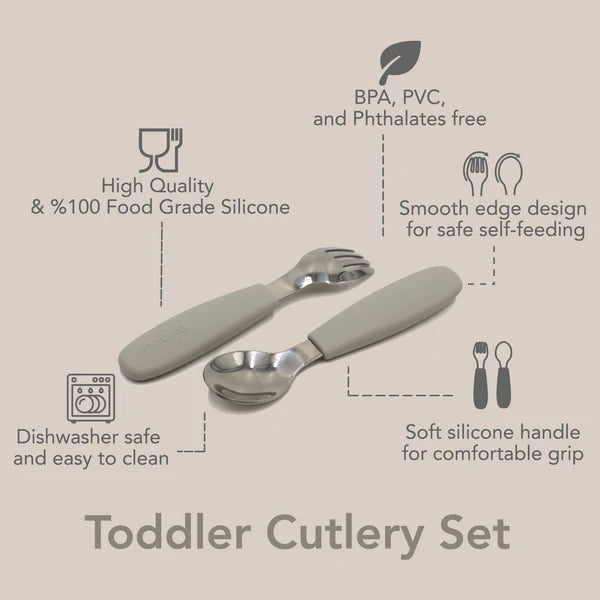 Noüka: Toddler Cutlery Set Leaf - Ages 12mths+