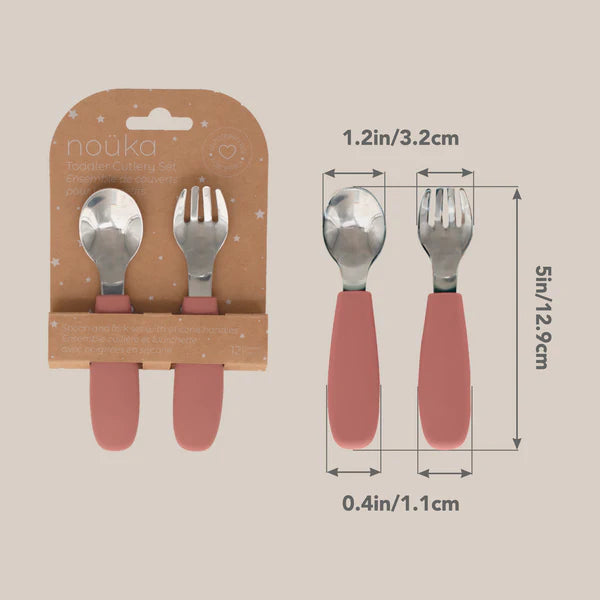 Noüka: Toddler Cutlery Set Leaf - Ages 12mths+