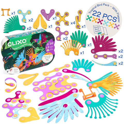 Clixo: Tropical Birds Pack 22 Pieces - Ages 6+