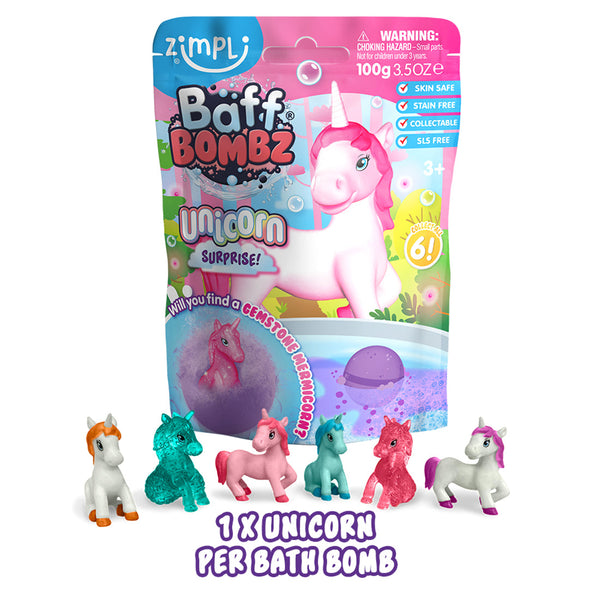 Baff Bombz Unicorn Surprise Bath Bomb with Collectible Toy