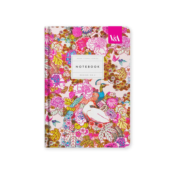 V&G Neon Floral Peacock Floral Hardback Notebook - Oh Deer