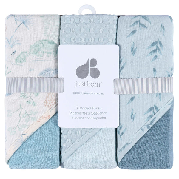 3-Pack Hooded Towel - Blue