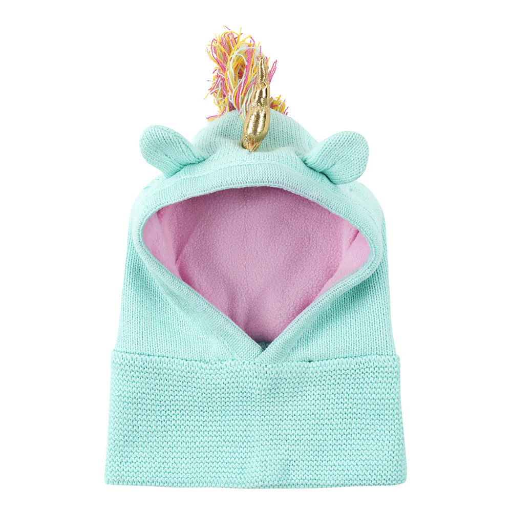 ZOOCCHINI: Baby Toddler Knit Balaclava Hat - Allie the Alicorn - 12-24 months