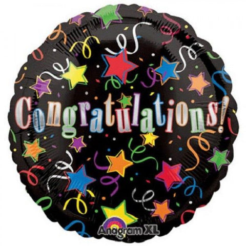 17" XL Balloon: Stars & Streamers Congratulations!