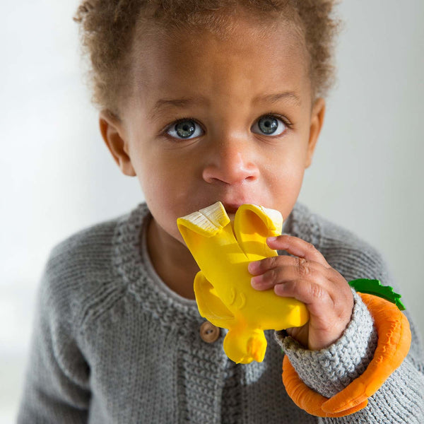 Oli & Carol: Ana Banana Natural Rubber Teether & Bath Toy - Ages 0+