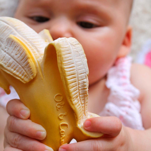 Oli & Carol: Ana Banana Natural Rubber Teether & Bath Toy - Ages 0+