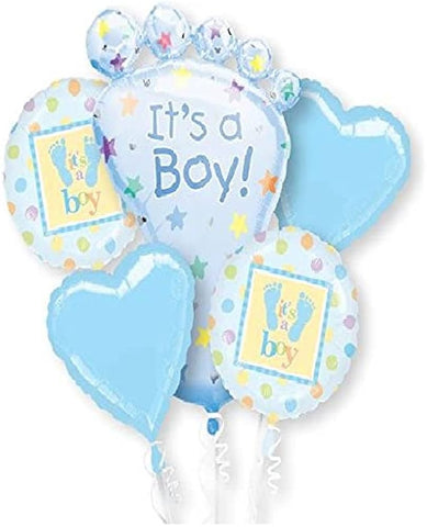 It's a Boy Foot 5 Balloon Bouquet