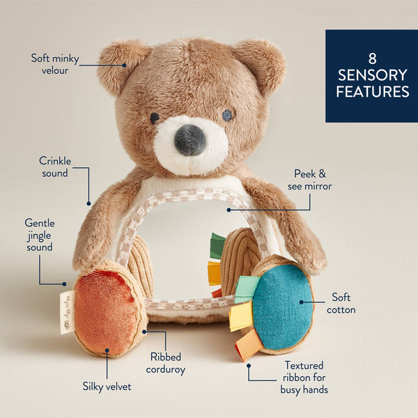 Itzy Bitzy Mirror™ Theo the Bear Sensory Tummy Time Mirror