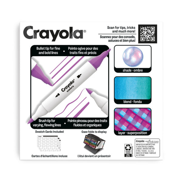 Crayola - 60 Count Dual-Tip Alcohol Marker Set - Fine & Brush Tips