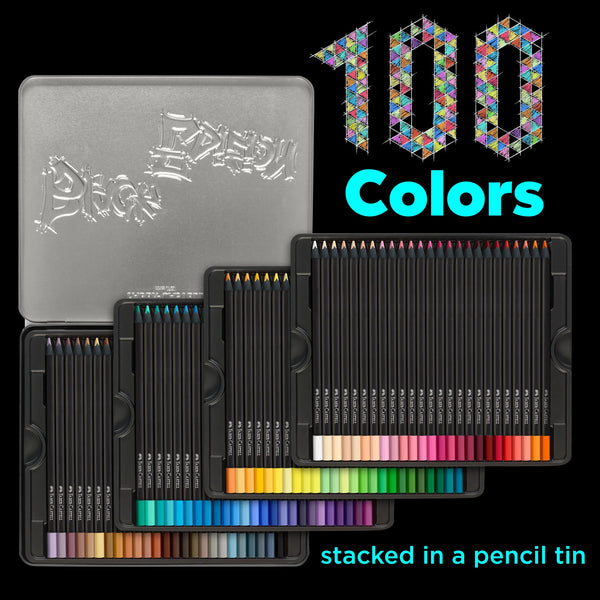 FC: Black Edition 100 Coloured Pencils Tin - Ages 13+