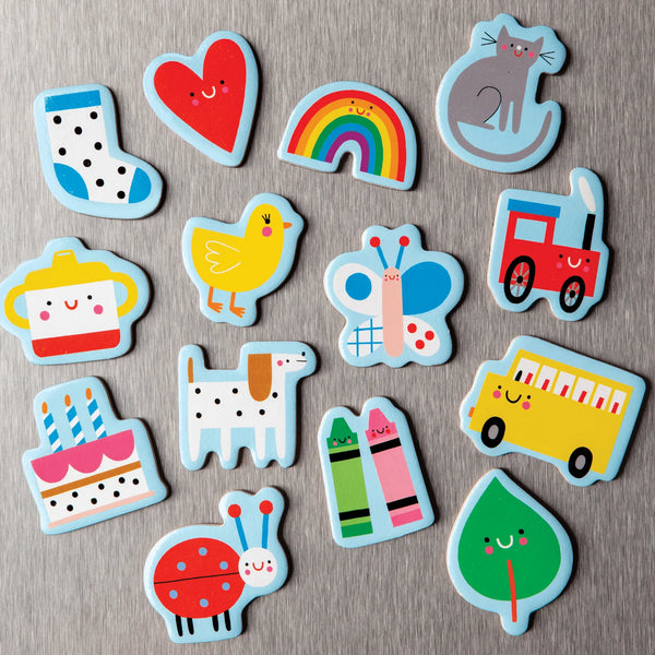 Mudpuppy: Wooden Magnetic Shapes Baby's First Words - Ages 12mths+