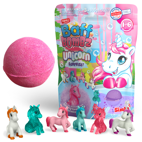 Baff Bombz Unicorn Surprise Bath Bomb with Collectible Toy
