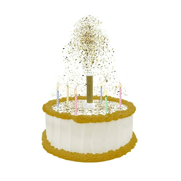 Cake Topper Party Popper: Gold and Silver