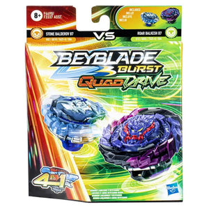 Beyblade Burst QuadDrive Dual Pack: Stone Balderov B7 vs. Roar Balkesh B7 - Ages 8+