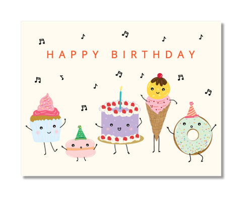 GC: Dancing Treats - Birthday Card