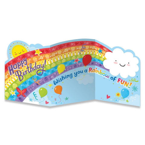 GC: Glitter Rainbow Trifold - Birthday Card