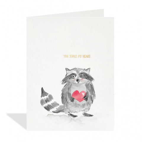 GC: Stole My Heart Raccoon - Blank Card