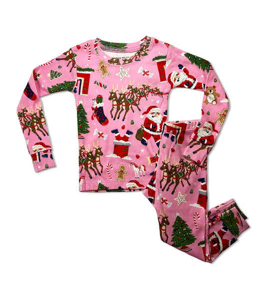 Books to Bed: Pajama Set 'Twas the Night Before Christmas Pink - Multiple Sizes Available