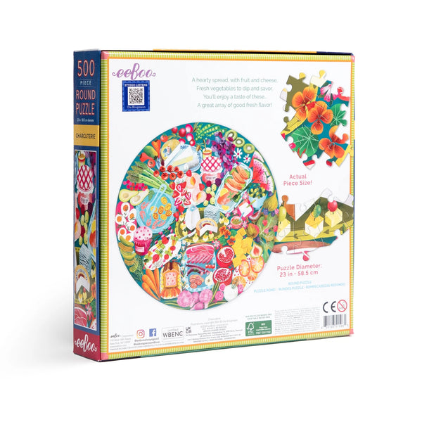 500 Piece Puzzle: Charcuterie (Round Puzzle) - Ages 9+