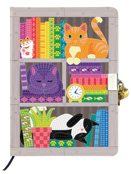 Crystal Art: Secret Diary Kit - Rainbow Cat Library - Ages 7+