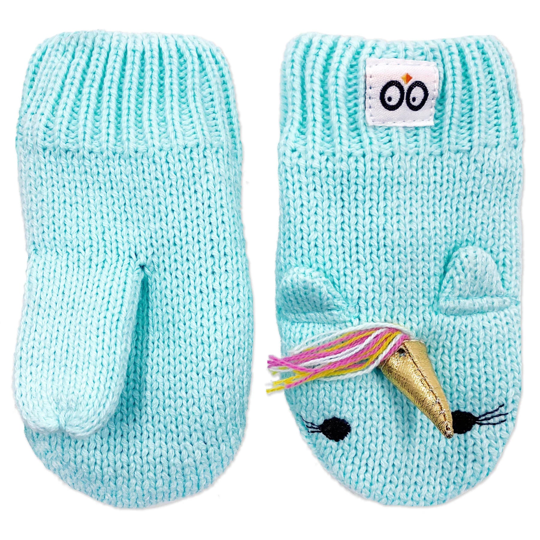 ZOOCCHINI: Baby Toddler Knit Mittens - Allie the Alicorn - 12-24 months