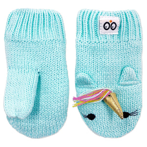 ZOOCCHINI: Baby Toddler Knit Mittens - Allie the Alicorn - 12-24 months